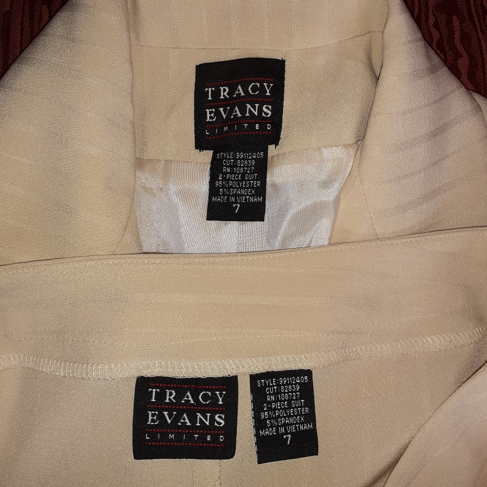TRACY EVANS 2 PIECE PEACH COLORED WOMEN'S SKIRT SET SIZE 7 - Picture 4 of 7